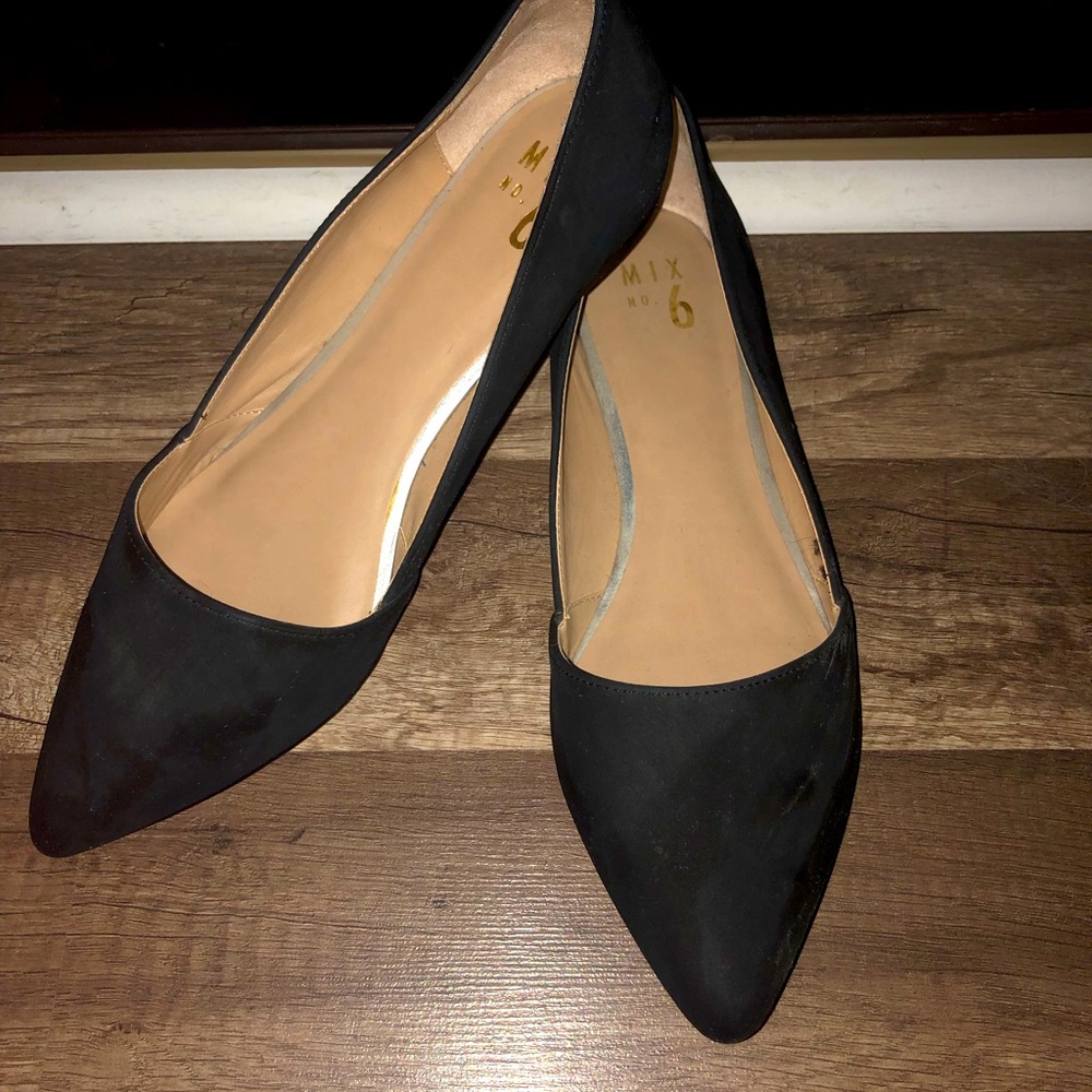 Gently worn, black flats